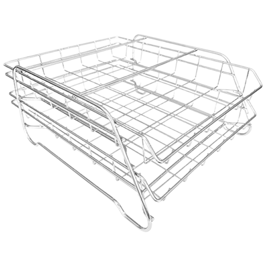 TABULEIRO METÁLICO DE 2 GAVETAS (CROMADO)
