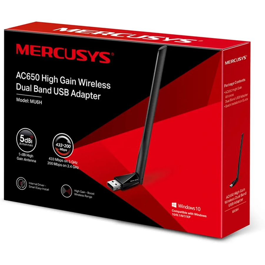 MERCUSYS MU6H - ADAPTADOR USB WI-FI 5 DUAL-BAND AC650 MERCUSYS MU6H - ADAPTADOR USB WI-FI 5 DUAL-BAND AC650