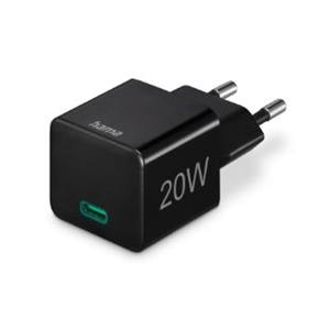 HAMA - CARREGADOR USB-C PD/QC 20W RÁPIDO MINI-CHARGER PRETO