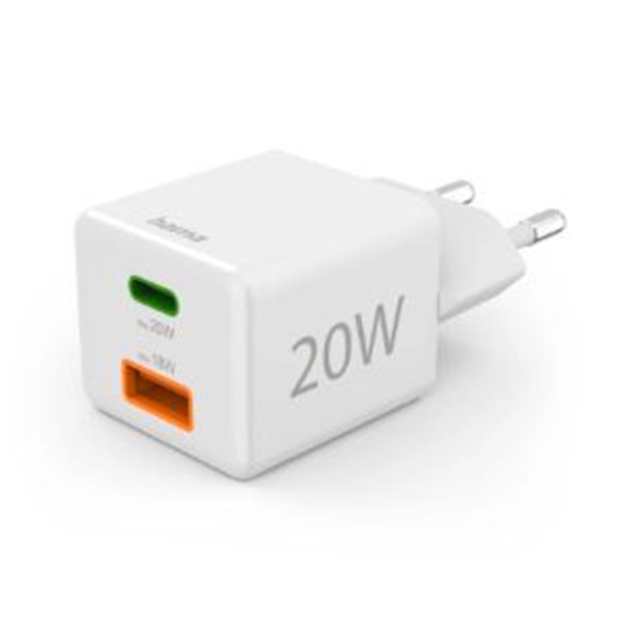 HAMA - CARREGADOR USB-C + USB-A 20W RÁPIDO M.CHARGER BRANCO