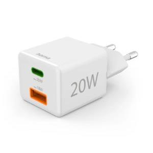 HAMA - CARREGADOR USB-C + USB-A 20W RÁPIDO M.CHARGER BRANCO