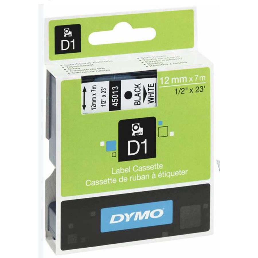 DYMO D1 - FITA GRAVAÇÃO 12MMX7MTS PRETO/BRANCO (45013)