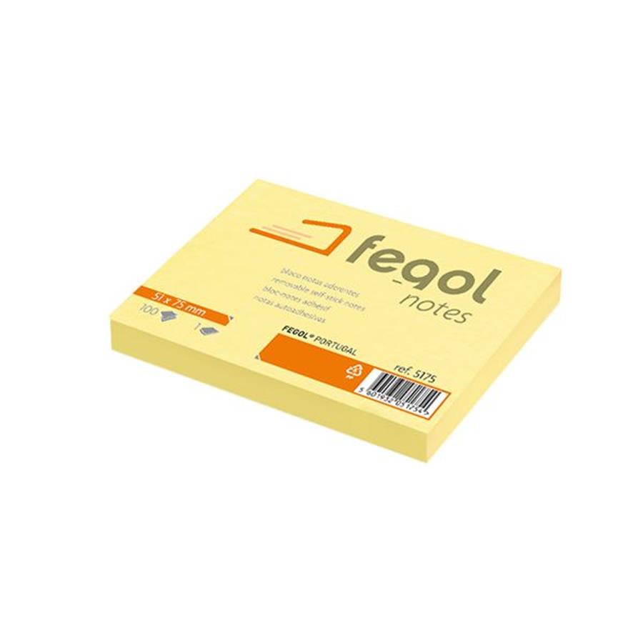 BLOCO ADERENTE 51X75 AMARELO (100 FLS)