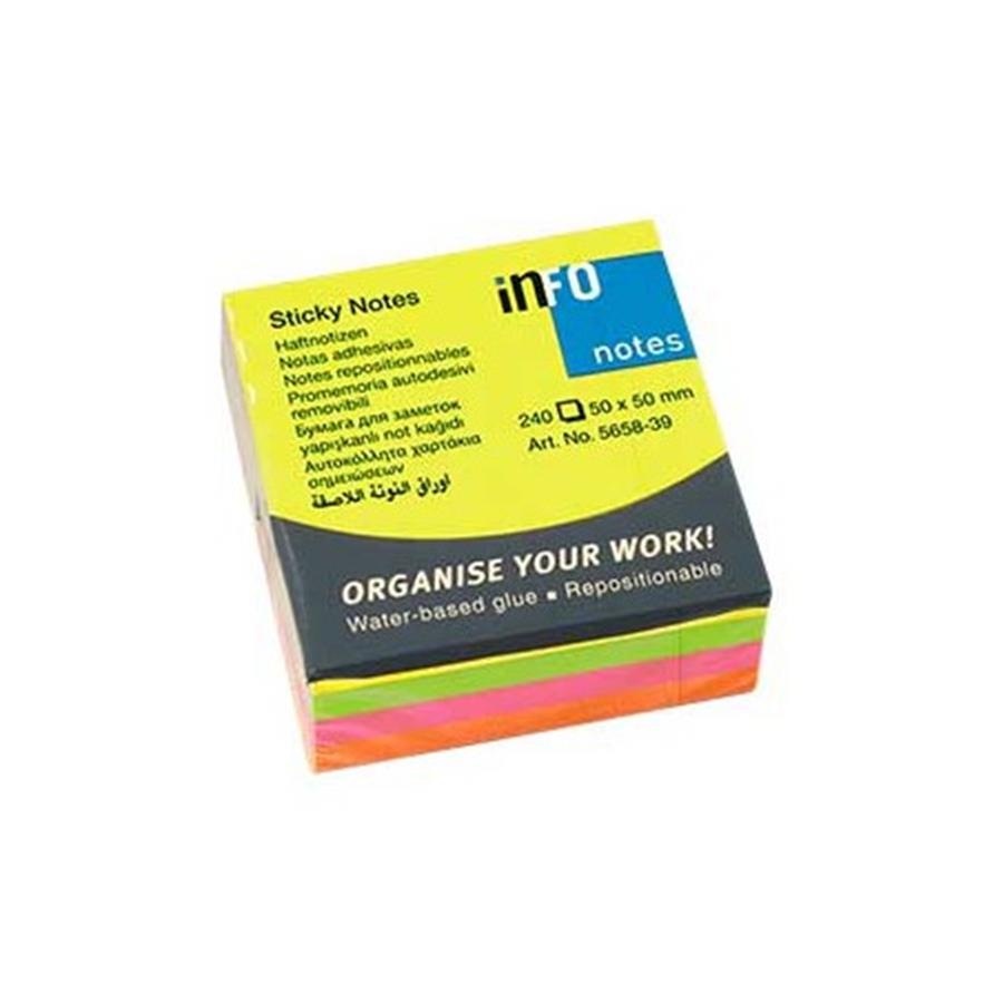 BLOCO (CUBO) ADERENTE NEON 50X50MM 240FLS