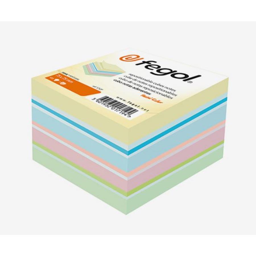 BLOCO (CUBO) ADERENTE PASTEL 75X75MM (400FLS)