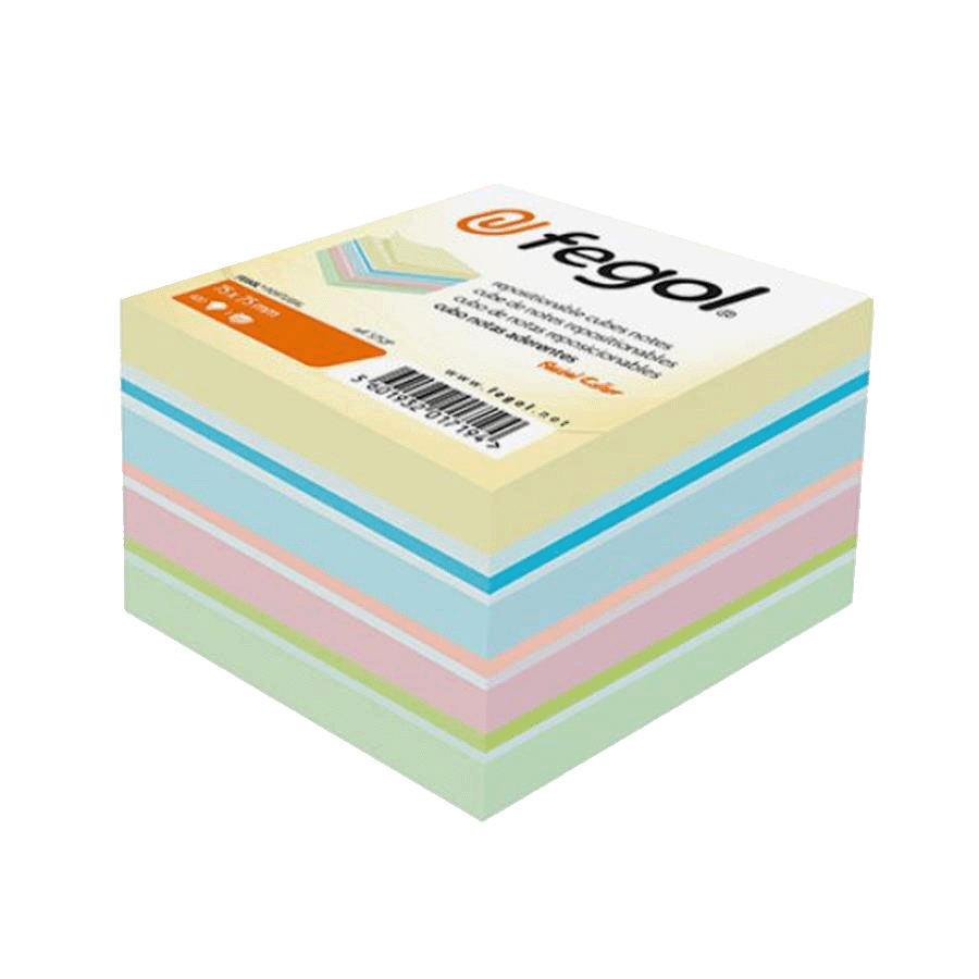 BLOCO (CUBO) ADERENTE PASTEL 75X75MM (400FLS)