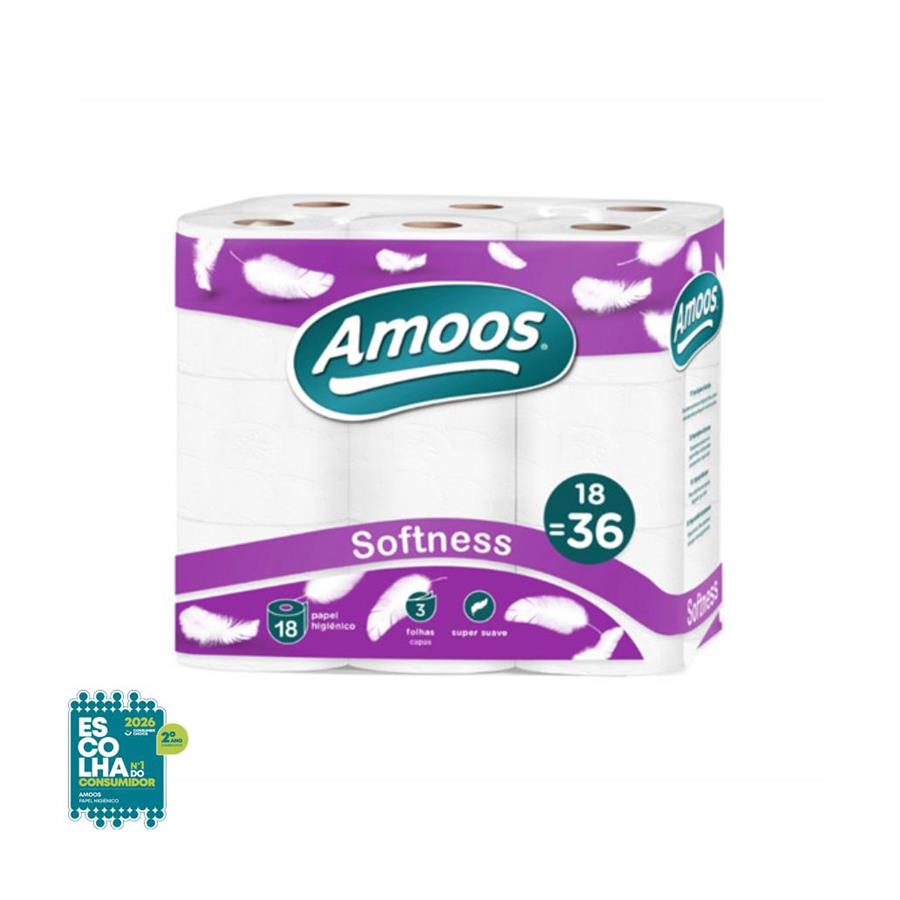 PAPEL HIGIÉNICO DOMÉSTICO 30MTS 3FLS 50G SOFTNESS 18 ROLOS