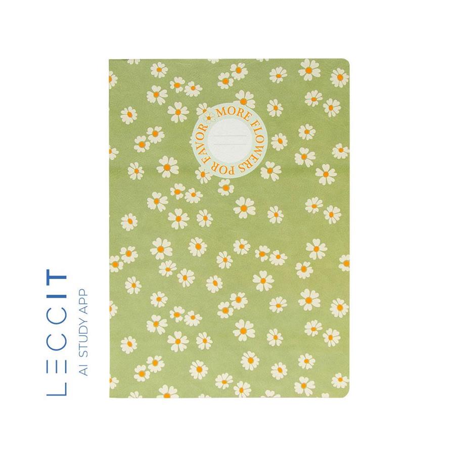 Caderno Agrafado A4 Pautado FLOWERS Verde 48Fls 1un