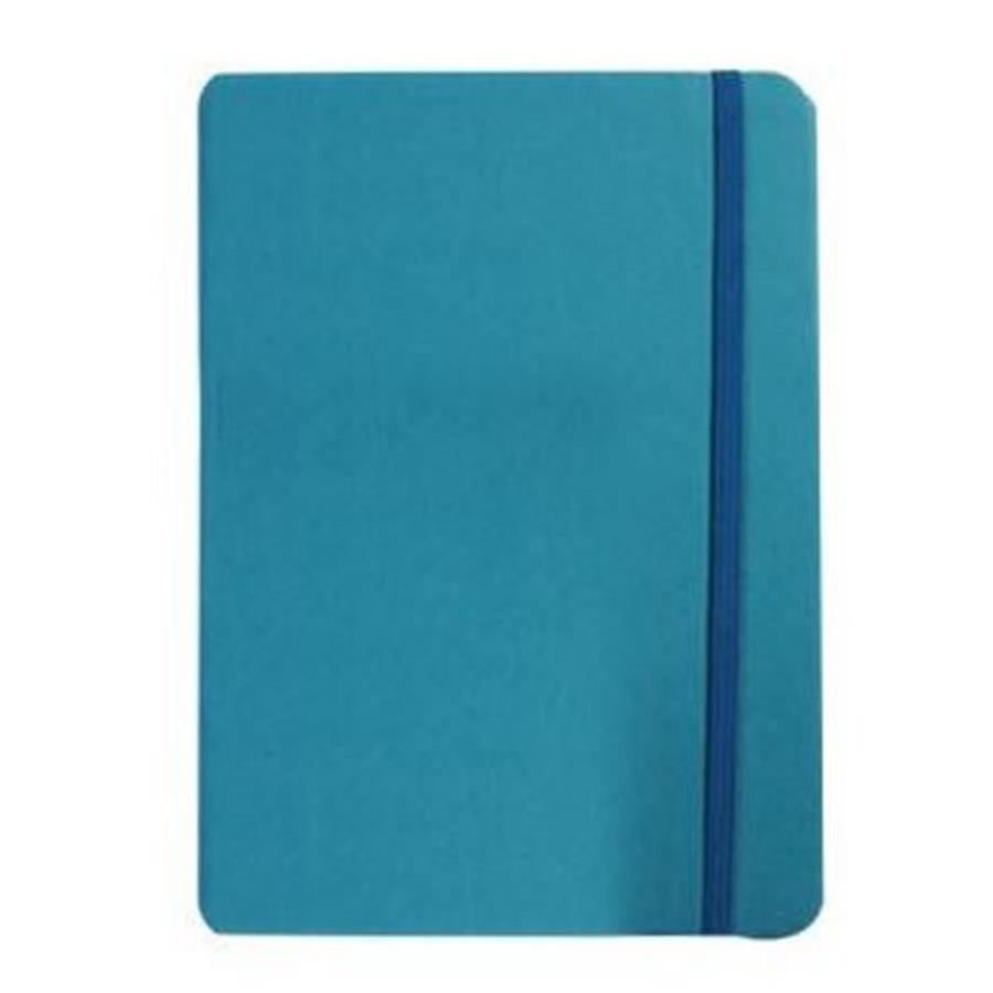 BLOCO NOTAS PAUTADO SEMI PELE AZUL TURQUESA (21,5X14,5 CM)