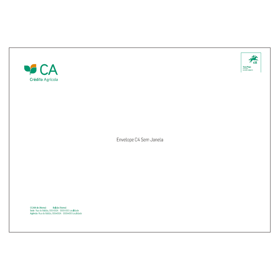 ENVELOPE/SACO C4 (324X229 MM) S/JANELA PERSONALIZ. 2 CORES (