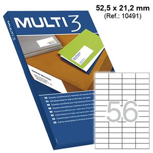 ETIQUETA MULTI3 52.5X21.2 MM (CX.C/100)