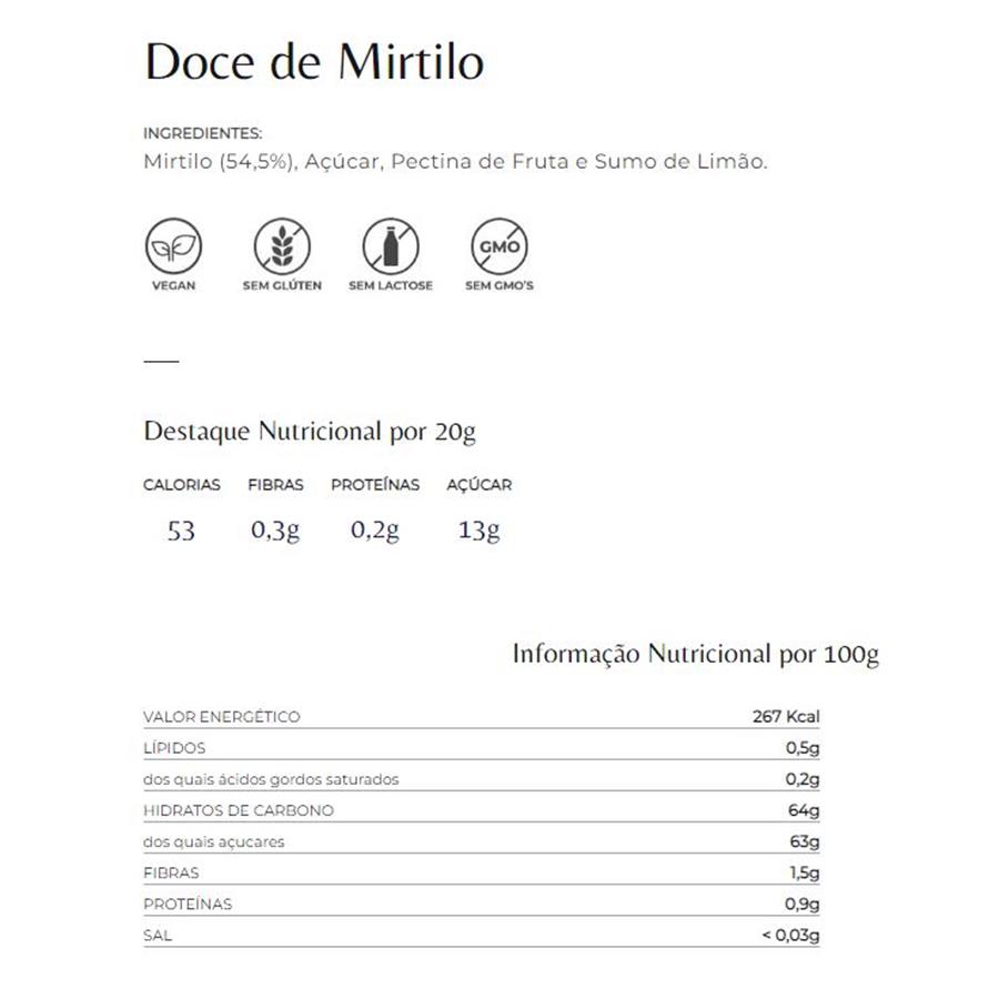 DOCE DE MIRTILO QUINTA DOS JUGAIS (280 G)