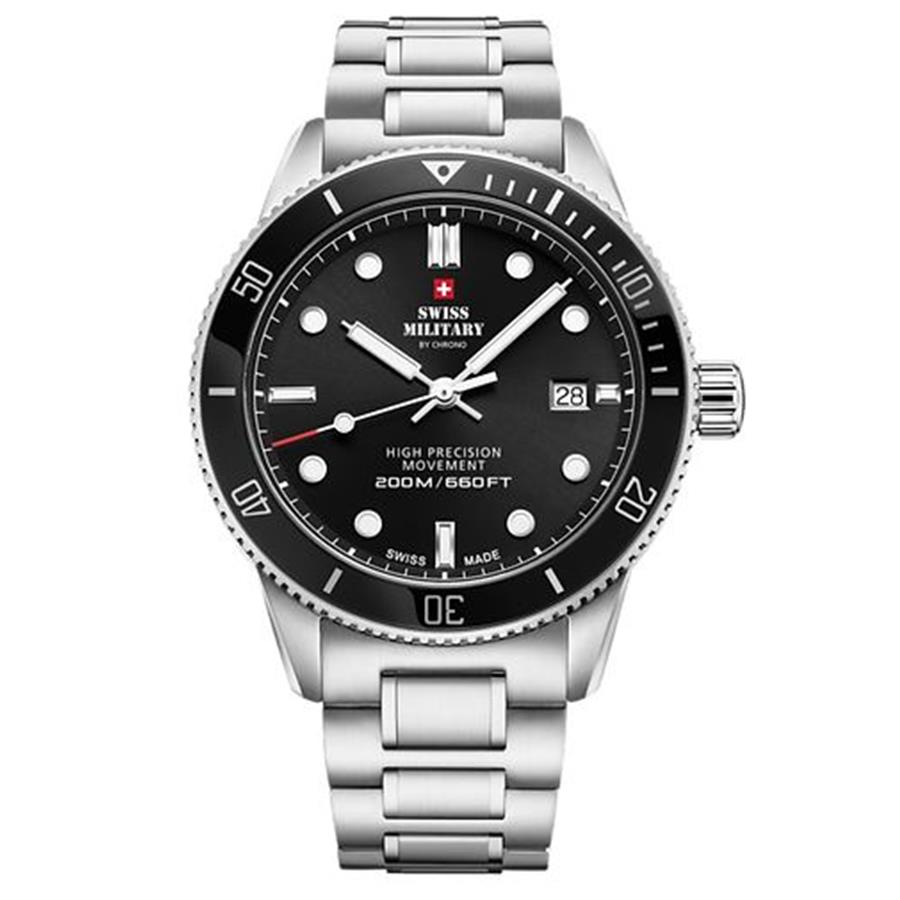 SWISS MILITARY 41.5 MOSTRADOR PRETO - RELÓGIO DE HOMEM