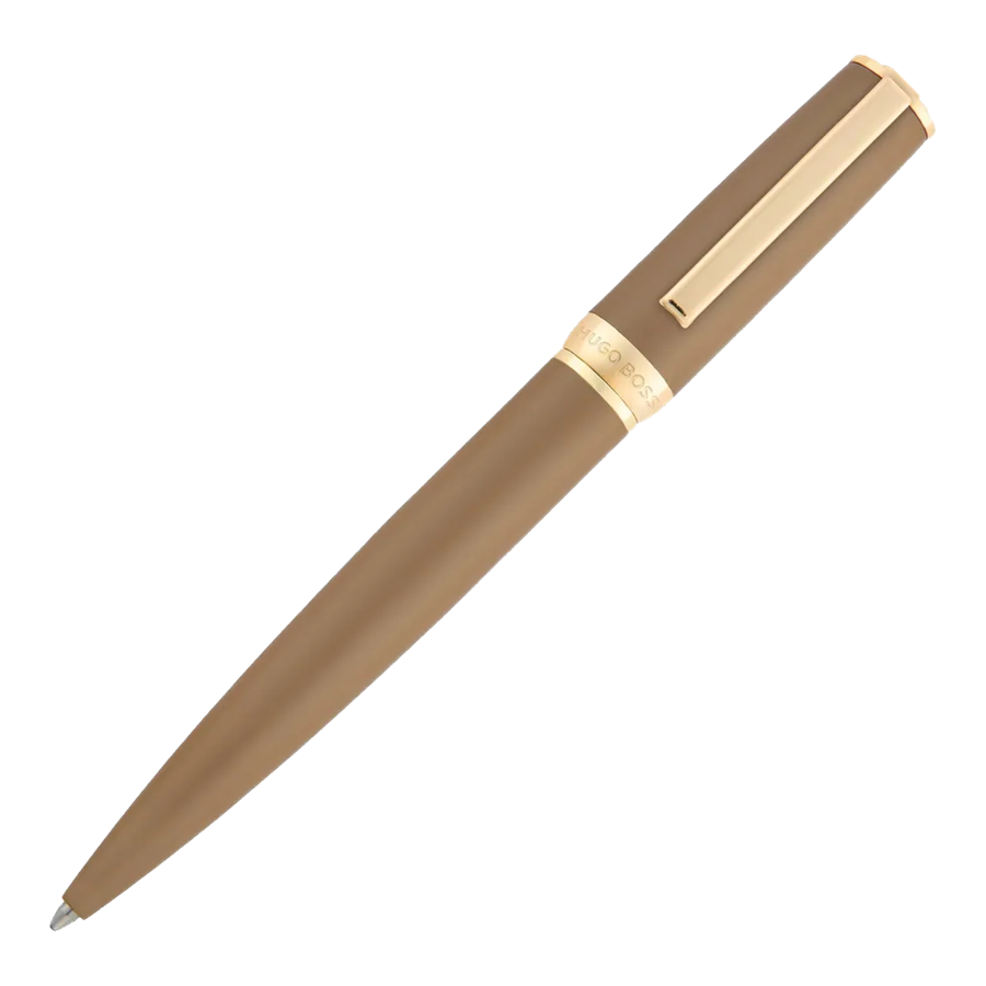 HUGO BOSS ARCHE DOUBLE B CAMEL BALLPOINT - CANETA