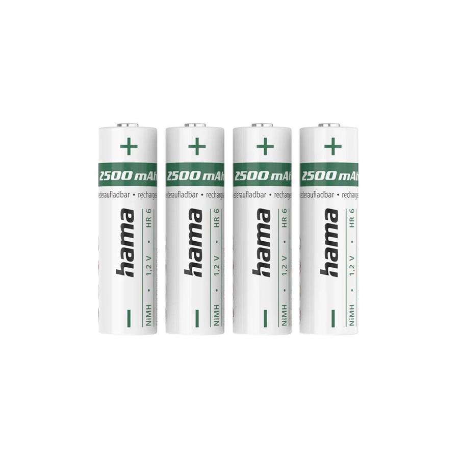 PILHAS RECARREGÁVEIS AA 1.2V 2500MAH HAMA 4UN PILHAS RECARREGÁVEIS AA 1.2V 2500MAH HAMA 4UN