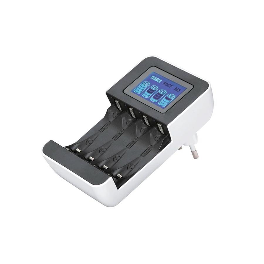 CARREGADOR PILHAS AA E AAA 4 NIMH C/ LCD CARREGADOR PILHAS AA E AAA 4 NIMH C/ LCD