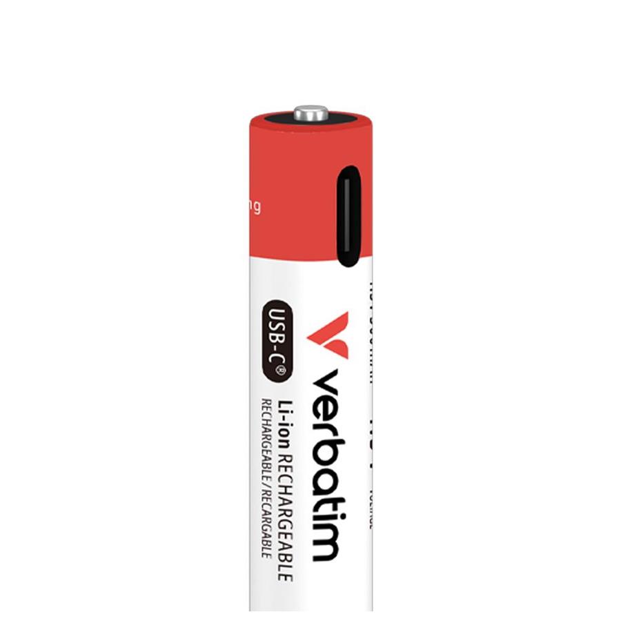 PILHAS RECARREGÁVEIS AAA USB-C 1.5V 500MAH VERBATIM 4UN PILHAS RECARREGÁVEIS AAA USB-C 1.5V 500MAH VERBATIM 4UN