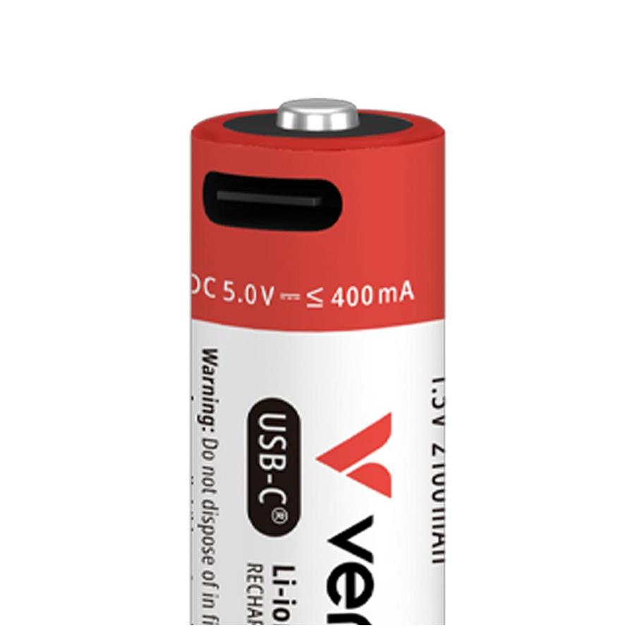 PILHAS RECARREGÁVEIS AA USB-C 1.5V 2100MAH VERBATIM 4UN PILHAS RECARREGÁVEIS AA USB-C 1.5V 2100MAH VERBATIM 4UN