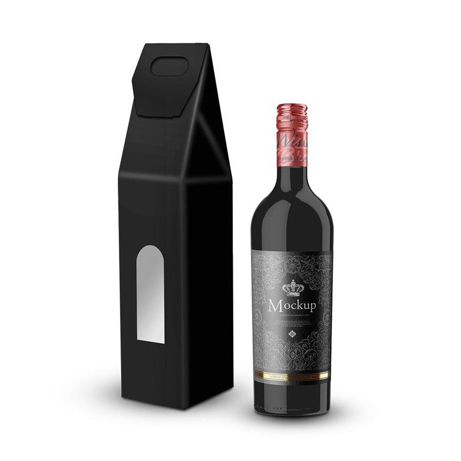 CAIXA CARTOLINA 090X090X400MM P/1 GARRAFA VINHO PRETO 5UN CAIXA CARTOLINA 090X090X400MM P/1 GARRAFA VINHO PRETO 5UN