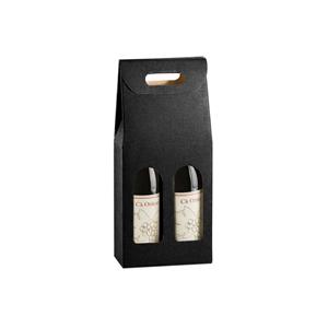 CAIXA CARTÃO 180X090X340MM P/2 GARRAFAS PRETO