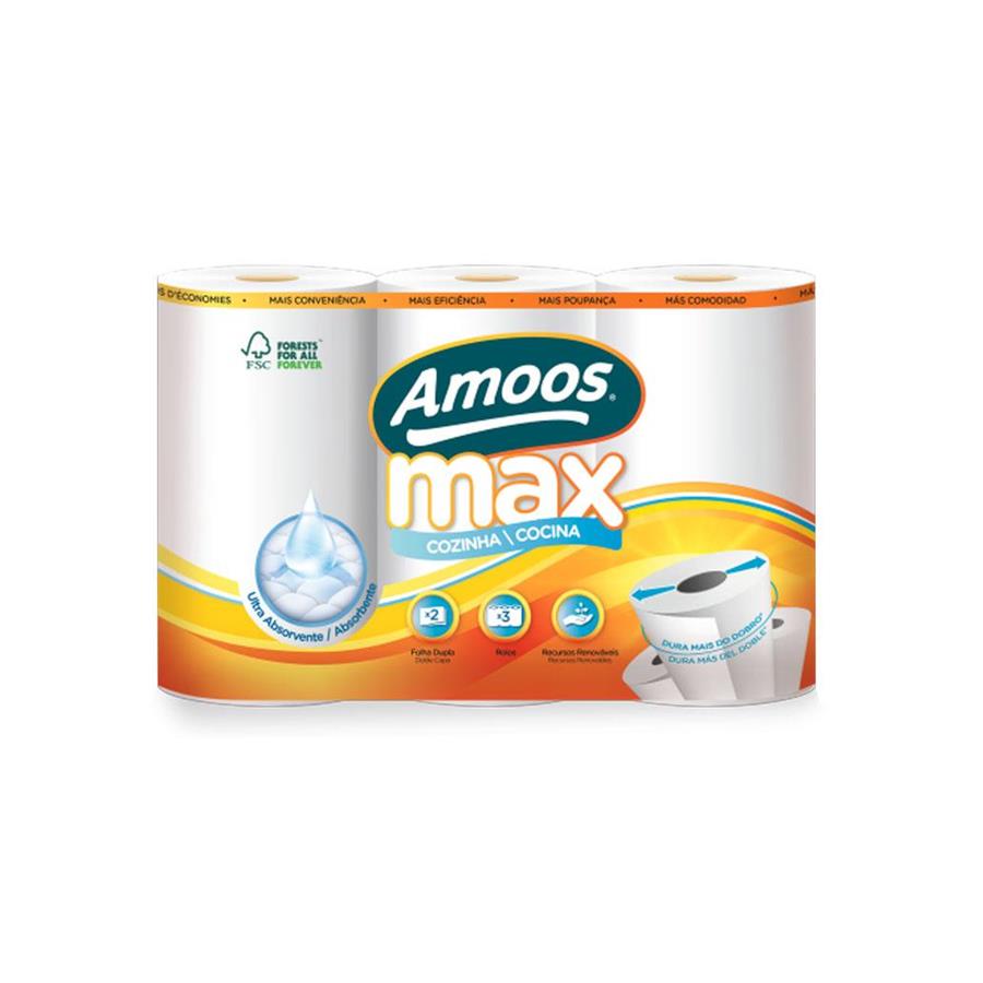 ROLO COZINHA 21,6MX22,4CM 41G 2FLS AMOOS PICOTADO 3UN ROLO COZINHA 21,6MX22,4CM 41G 2FLS AMOOS PICOTADO 3UN