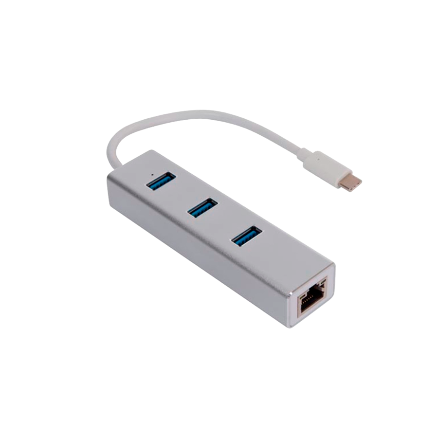 ADAPTADOR - USB - C PARA ETHERNET GIGABIT + 3 PORTAS USB ADAPTADOR - USB - C PARA ETHERNET GIGABIT + 3 PORTAS USB