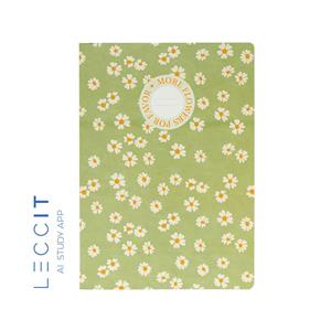 Caderno Agrafado A4 Pautado FLOWERS Verde 48Fls 1un