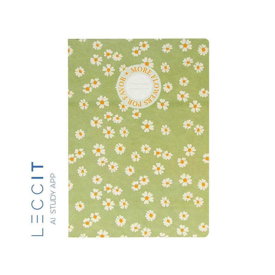 Caderno Agrafado A4 Pautado FLOWERS Verde 48Fls 1un Caderno Agrafado A4 Pautado FLOWERS Verde 48Fls 1un