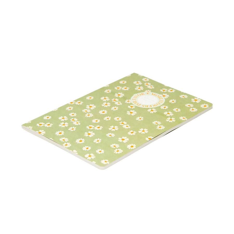 Caderno Agrafado A4 Pautado FLOWERS Verde 48Fls 1un Caderno Agrafado A4 Pautado FLOWERS Verde 48Fls 1un