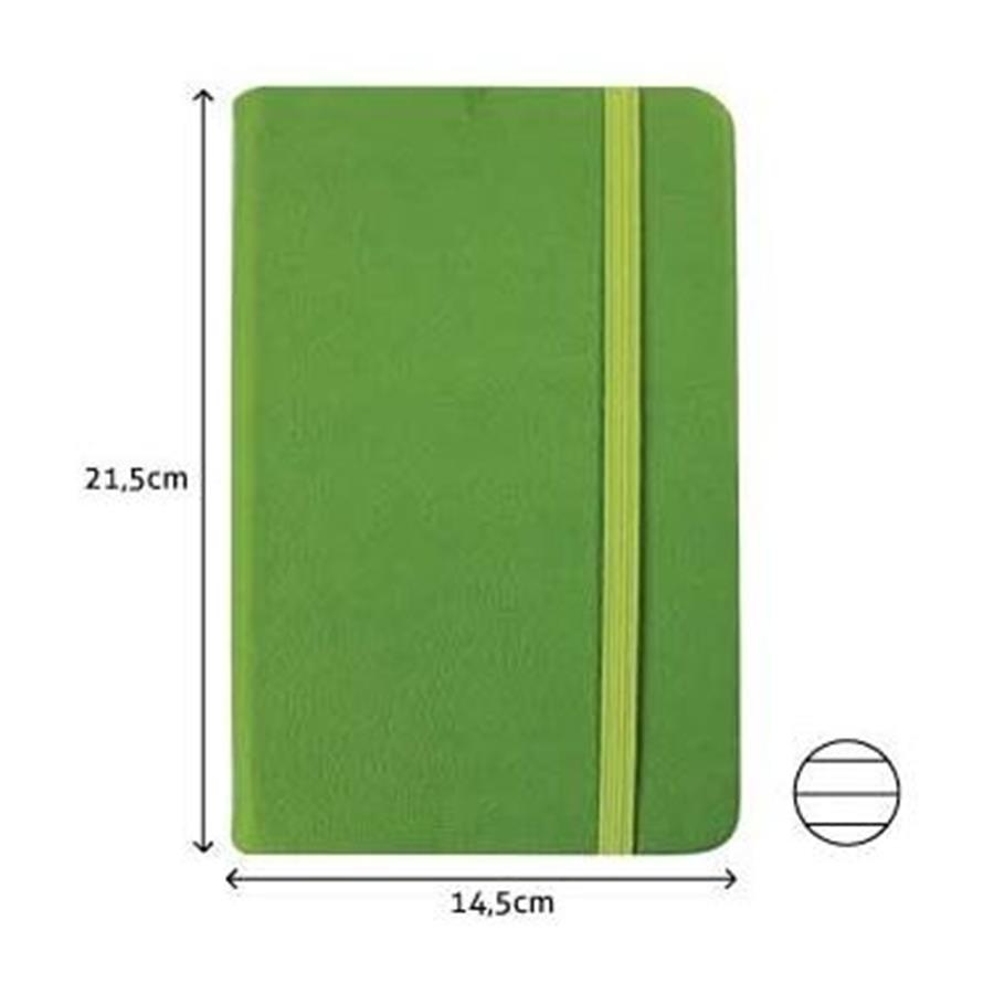 BLOCO NOTAS PAUTADO SEMI PELE VERDE ESMER. (21,5X14,5 CM)