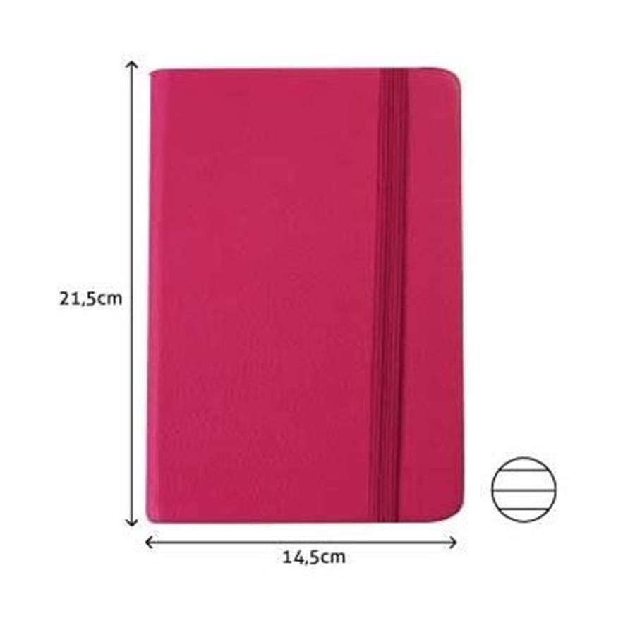 BLOCO NOTAS PAUTADO SEMI PELE ROSA (21,5X14,5 CM)