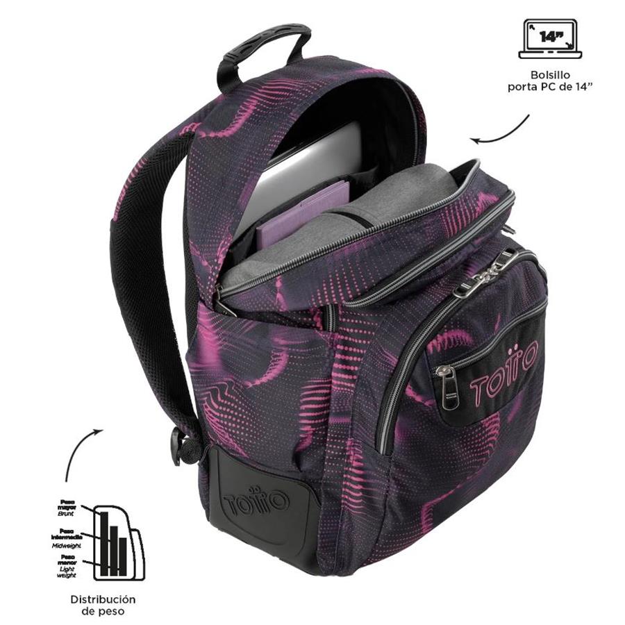 TOTTO - MOCHILA JUVENIL RAYOL (M - 8 A 12 ANOS) C/RODAS