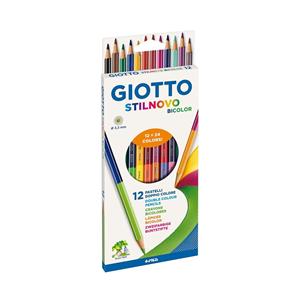 LÁPIS COR 12UN CX CARTÃO GIOTTO STILNOVO BICOLOR 18CM