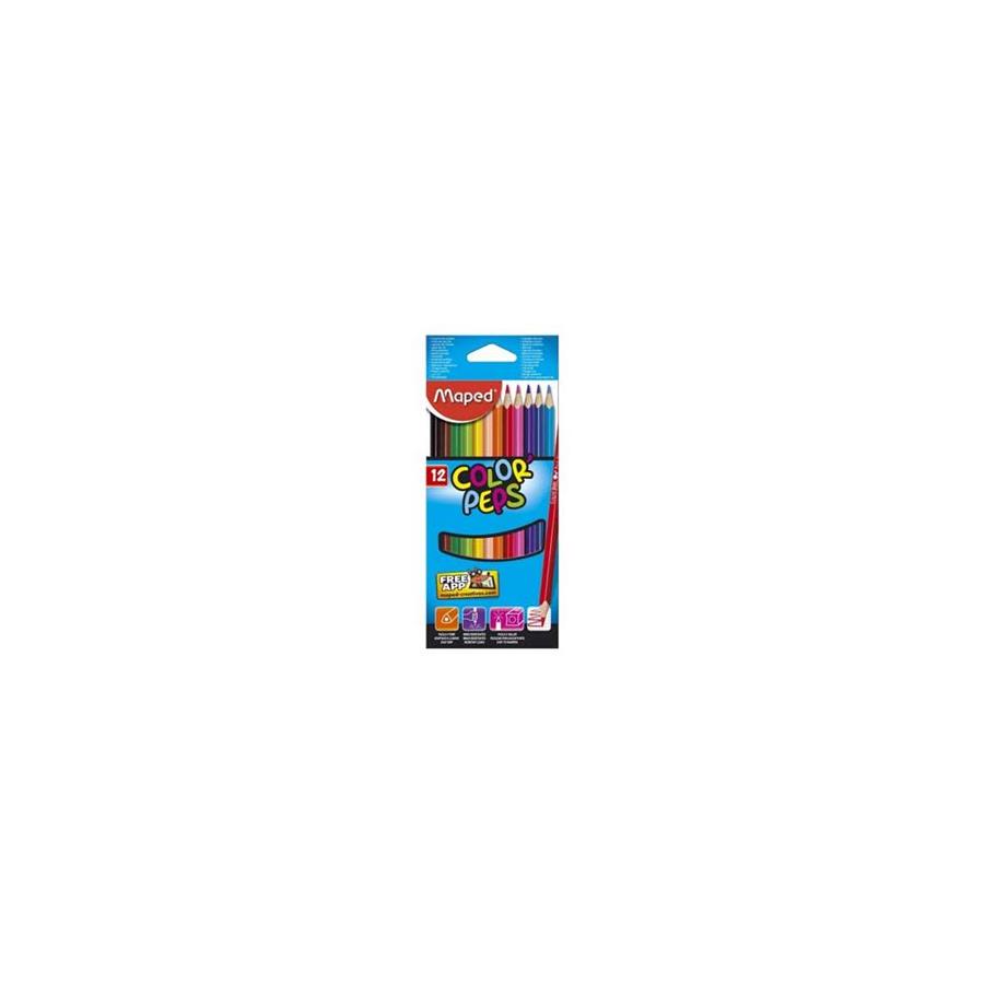LÁPIS COR 12UN CX CARTÃO MAPED PEPS LONG 20CM LÁPIS COR 12UN CX CARTÃO MAPED PEPS LONG 20CM