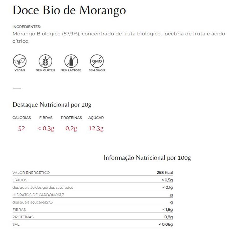 DOCE BIO DE MORANGO QUINTA DOS JUGAIS (280 GR)
